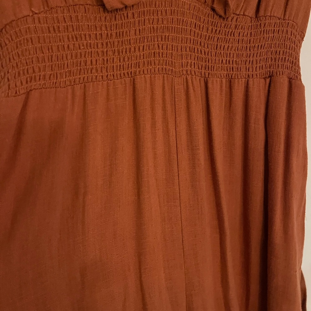 Anthropologie Rust-Brown Boot Cut Jumpsuit - Picture 3 of 4